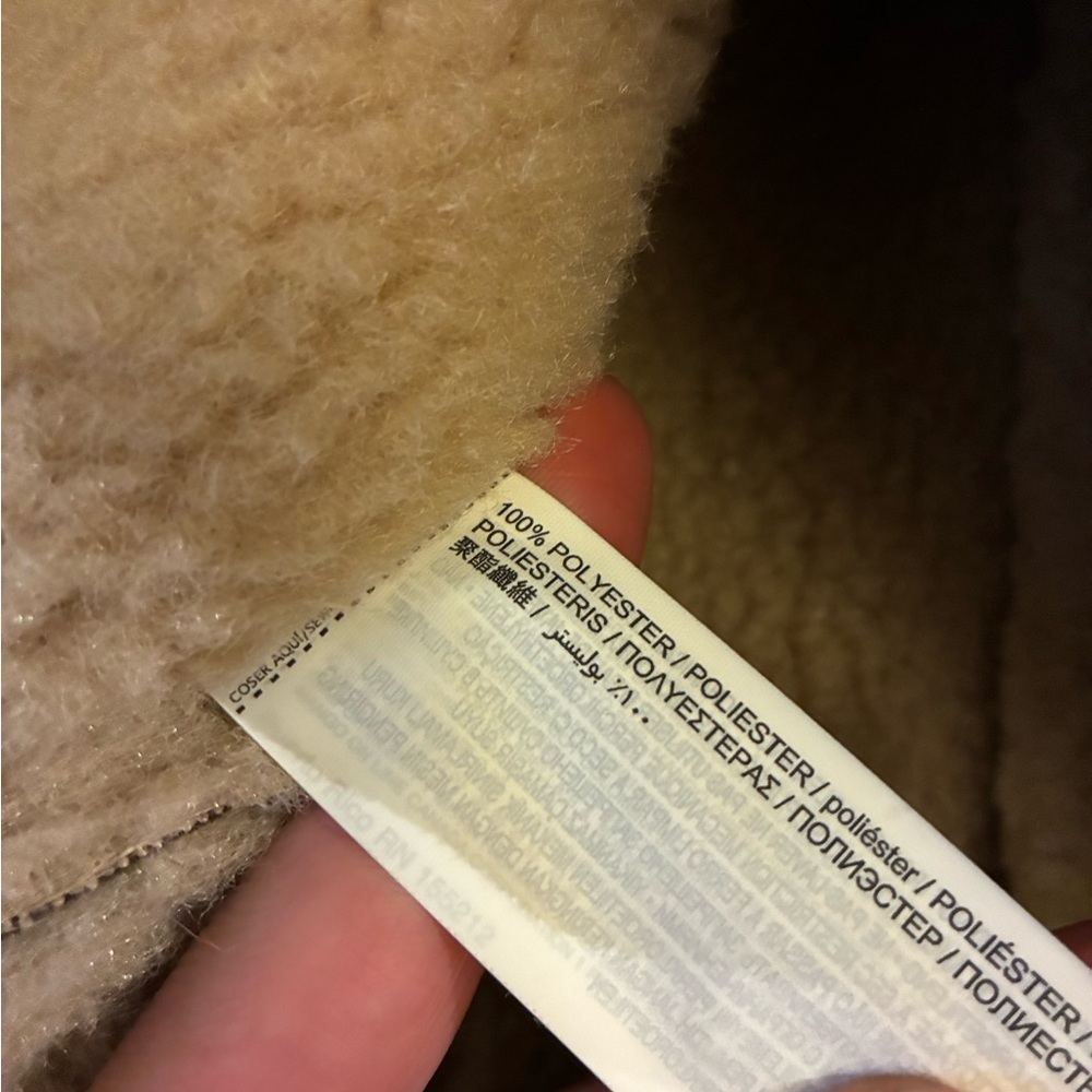 Mango Women’s Faux Suede and Shearling Aviator Jacket Brown Bomber Size S - Picture 7 of 8